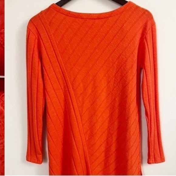 Anthropologie Maeve Asymmetrical Ribbed Knit Sweater Tunic Orange Size XS - Picture 5 of 8
